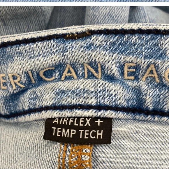 American Eagle Jeans Men 28x30 Light Wash Airflex Temp Tech Denim Stained Grunge - Picture 7 of 16